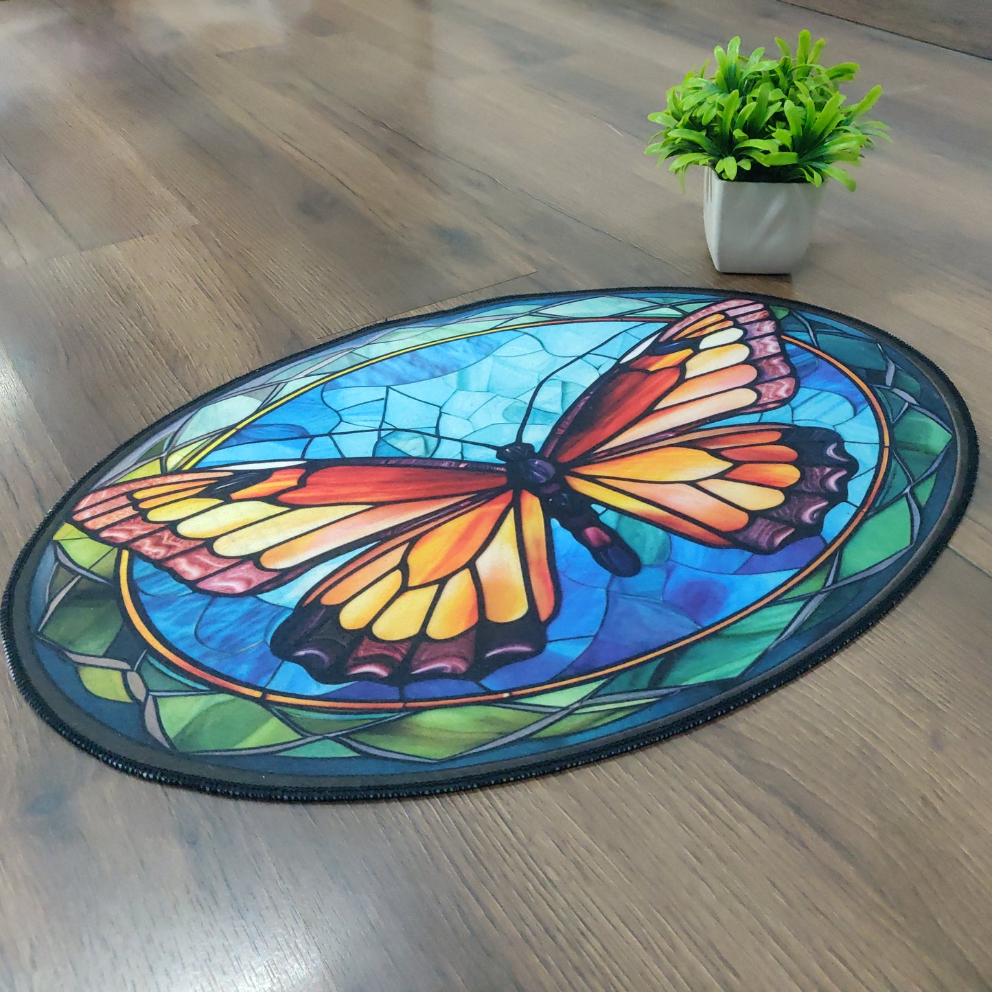 Avioni Oasis Collection |Anti-Slip, Washable, Premium Butterfly Print | Floor Mat/Bath Mat |  Bath Mats-40x60 cms (Set of 3 Pieces)