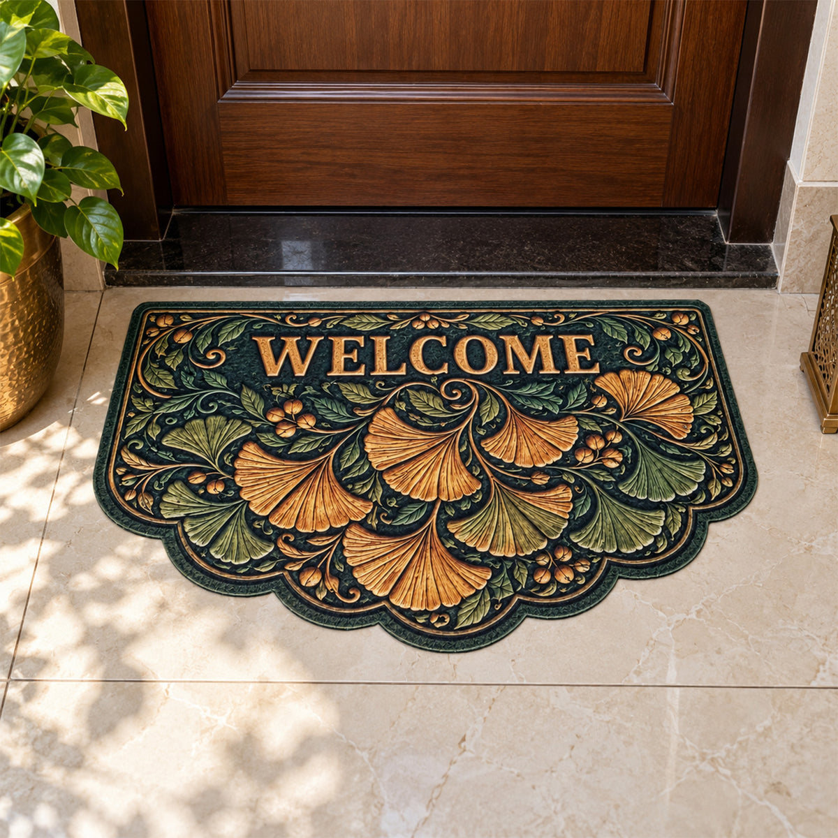 Avioni Home "Elitaire Welcome Collection" Floormat | Premium Floral Welcome Door Mat | Set of 2 or 3 | High Wear Resistance, 4mm Profile for Easy Door Clearance & High-Grip Silicone Anti-Slip Backing | 45 × 75 cm