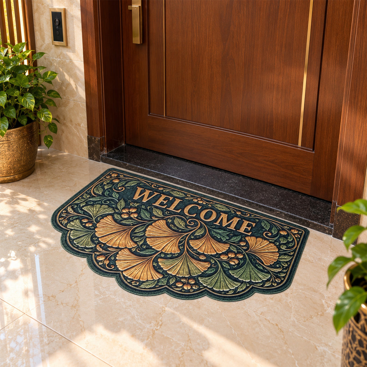 Avioni Home "Elitaire Welcome Collection" Floormat | Premium Floral Welcome Door Mat | Set of 2 or 3 | High Wear Resistance, 4mm Profile for Easy Door Clearance & High-Grip Silicone Anti-Slip Backing | 45 × 75 cm