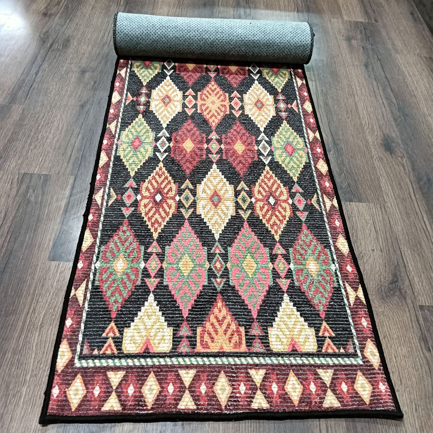 Avioni Luxury Designer Anti Slip Soft Premium Cotton and Chenille  Handloom Ethnic Design Multicolour Yoga Mat 60 x 180cm(~2×6Feet)