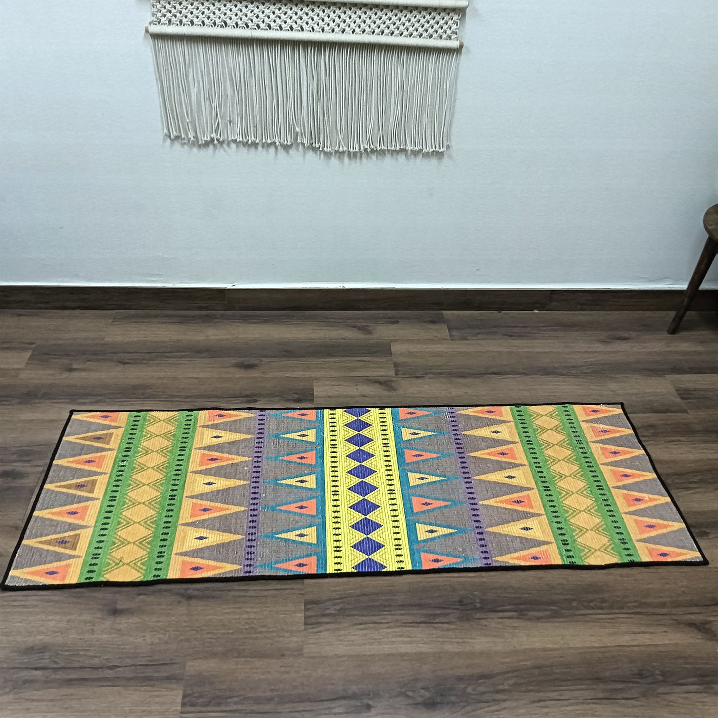 Avioni Luxury Designer Anti Slip Washable Soft Premium Cotton & Chenille Multi Color Handloom Yoga Mat 60 x 180cm(~2×6Feet)