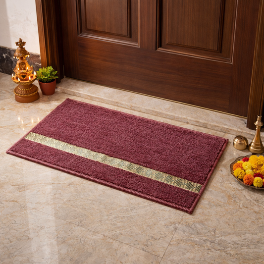 Avioni Desire Collection | Luxury Golden Touch Pink Gold Line Floor Mat |  Soft And Plush Handmade Door Mats / BathMats -40x60 cms