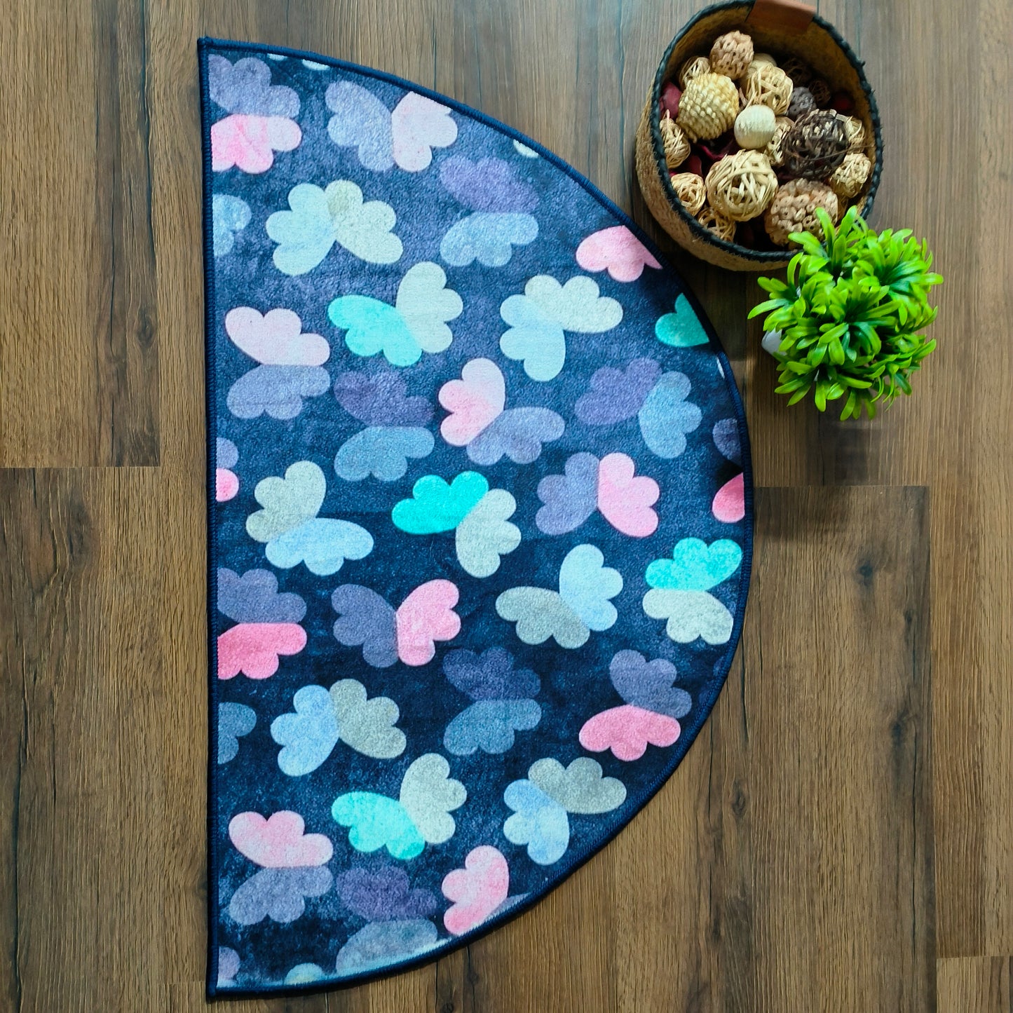 Avioni Home | Crescent Collection | Floor Mats in Butterfly Design Multi Colour  | Anti Slip, Durable & Washable | Outdoor & Indoor