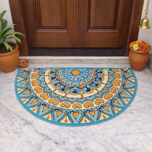 Avioni Home Floor Mats in Beautiful Traditional Rangoli Design | Anti Slip, Durable & Washable | Outdoor & Indoor