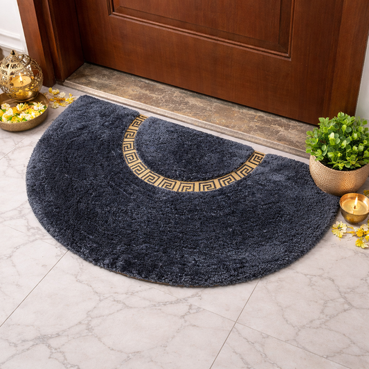 Avioni Divine Collection | Luxury Golden/Silver Touch Dark Grey Tufted Rug| 25mm Thick | Beautiful-D Shaped Soft And Plush Handmade Door Mats / BathMats -45x75 cms (Copy)