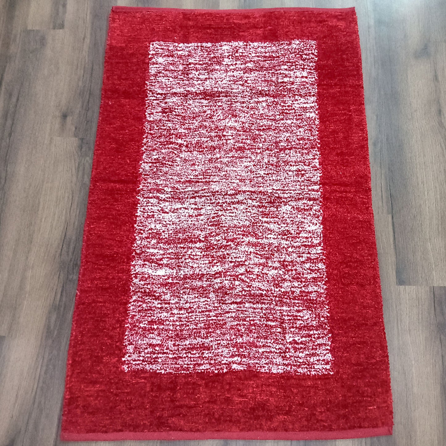 Avioni Handloom Cut Shuttle Rugs by Master Artisans | Feather like Luxurious Silk Soft Touch | Home Washable | Red and White | Reversible - 3 feet x 5 feet (~90 cm x 150 cm)