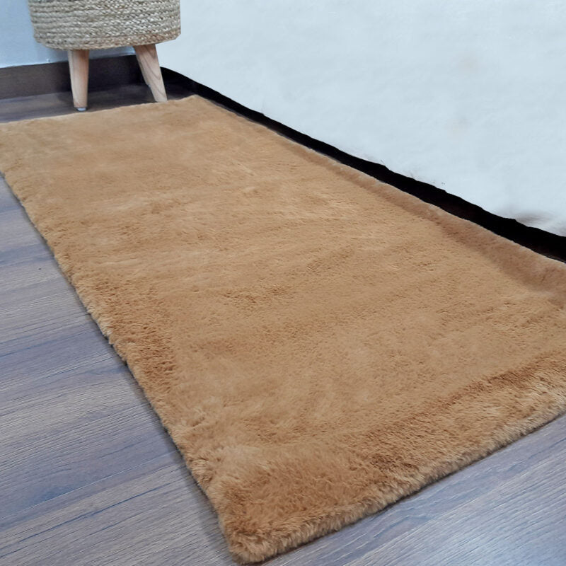 Loomkart – Avioni Ultra Soft Light Brown Cozy Faux Fluffy Fur Carpet for Bedroom/Hallway/Pooja Room-Easily Hand Washable- 60X150cm